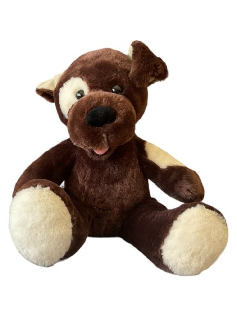 Build A Bear Lil Fudge Puppy Dog Plush Brown Cream Patch Eye Spot Retired BABW 1